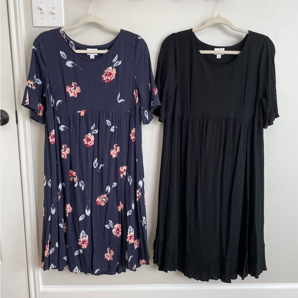 Two Ingrid & Isabel Dresses: Black and Floral